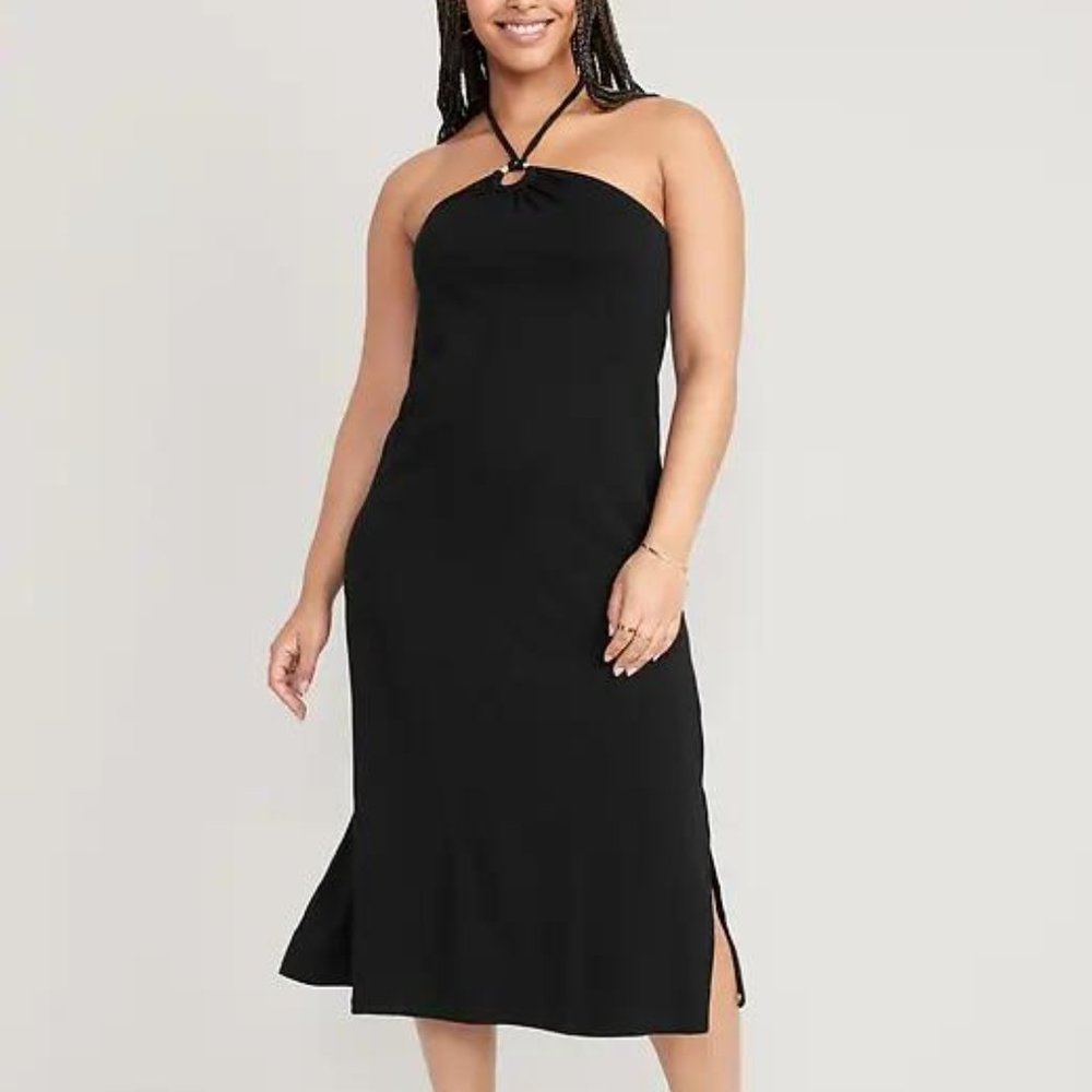NWT Old Navy Slub-Knit Halter Midi Shift Dress for Women - Picture 3 of 6
